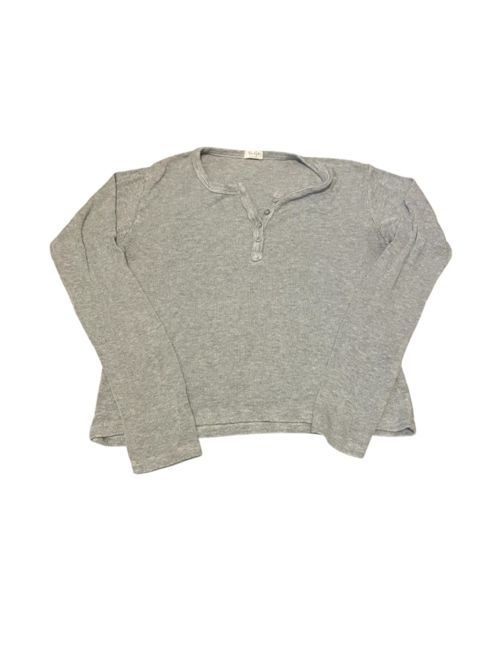 Brandy Melville Gray Long Sleeve Henley Top